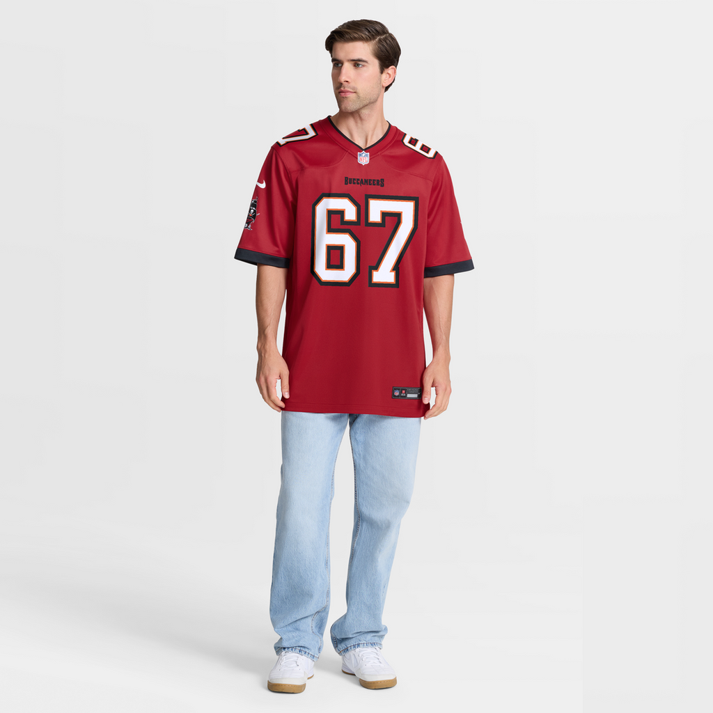 Tampa Bay Buccaneers Luke Goedeke Nike Red Game Jersey