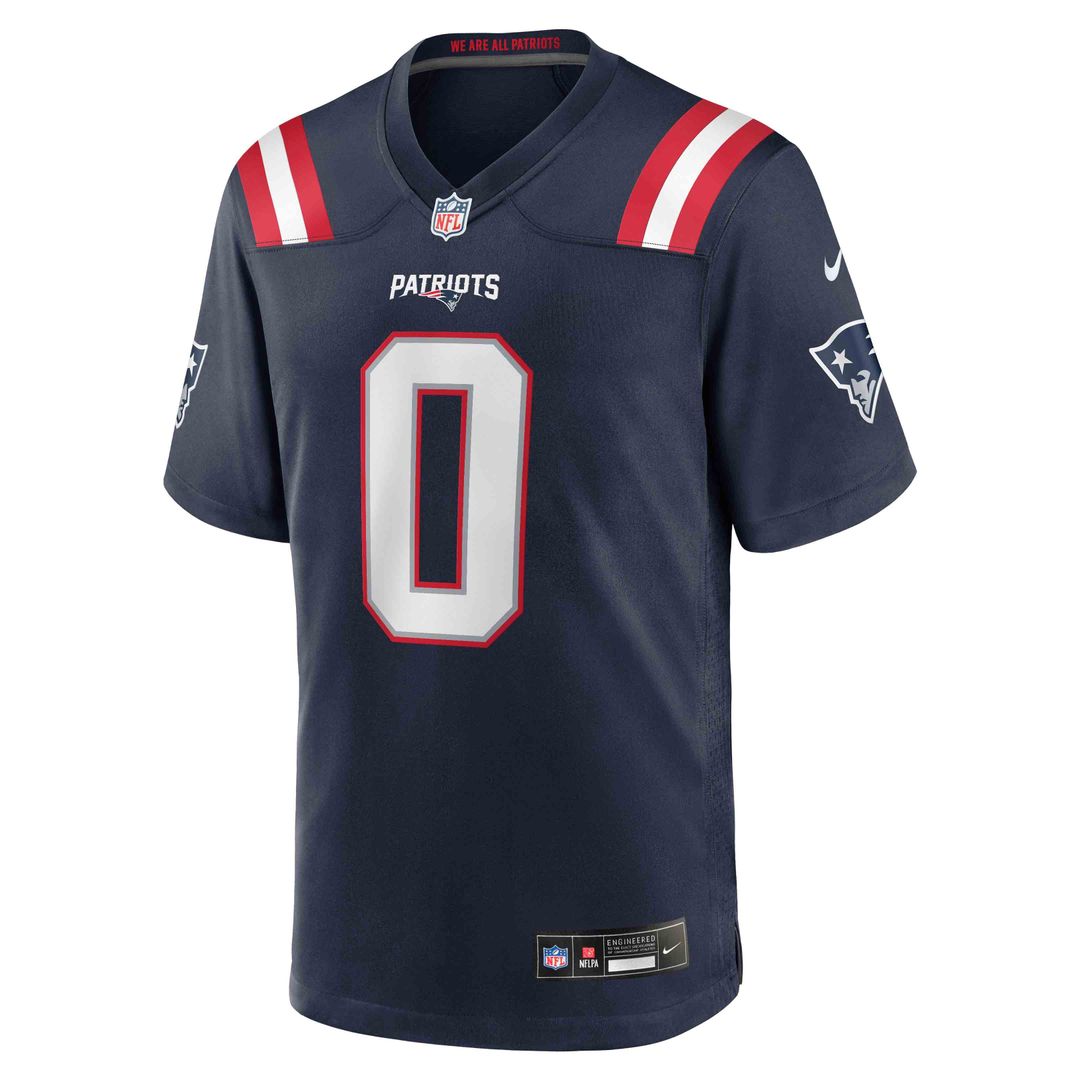 New England Patriots Christian Gonzalez Nike Navy Game Jersey