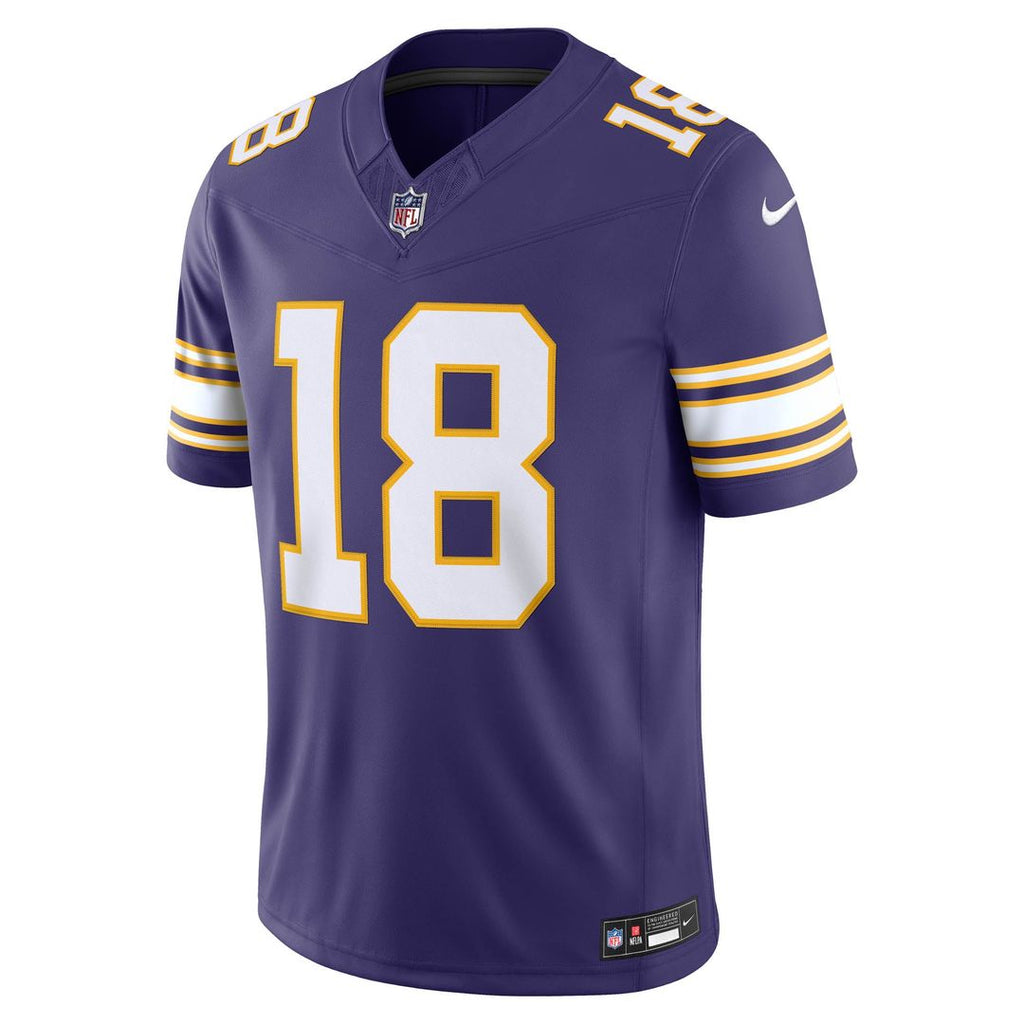 Minnesota Vikings Justin Jefferson Nike Purple Alternate Classic Vapor FUSE Stitched Limited Jersey