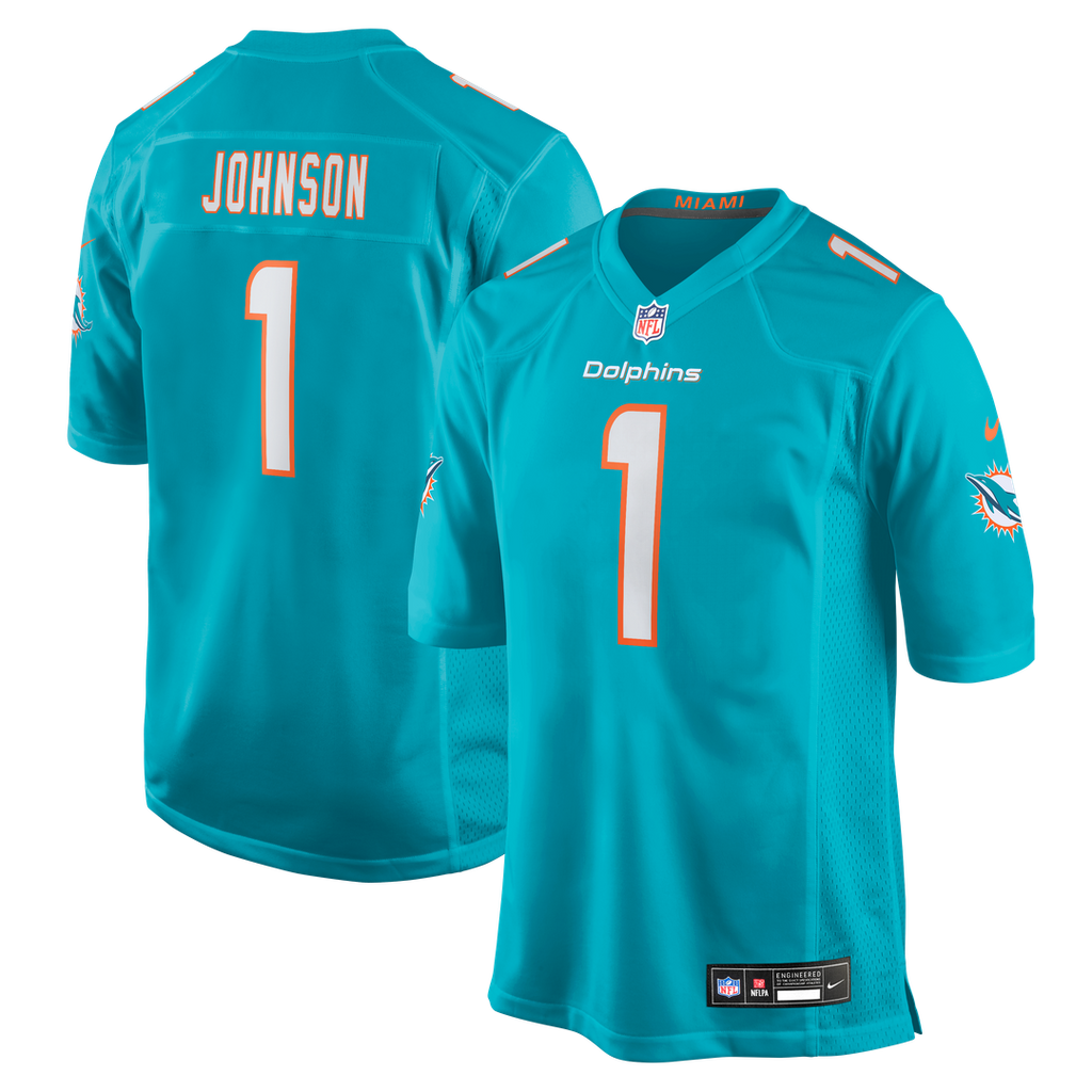 Miami Dolphins Chris Johnson Nike Aqua Game Jersey