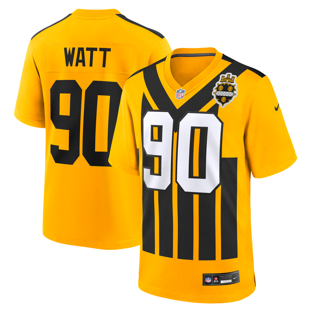 Pittsburgh Steelers T.J. Watt Nike Gold Alternate 1933 Throwback Game Jersey