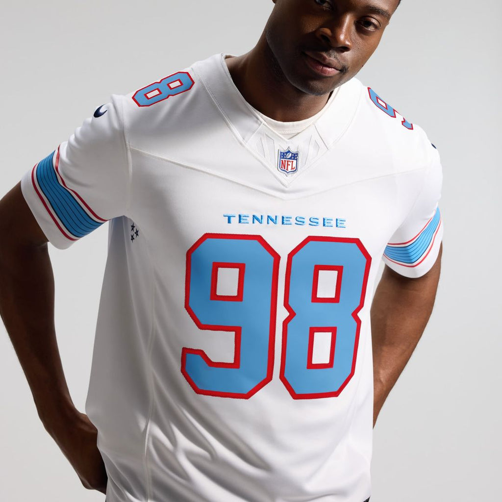 Tennessee Titans Jeffery Simmons Nike White Vapor FUSE Stitched Limited Jersey