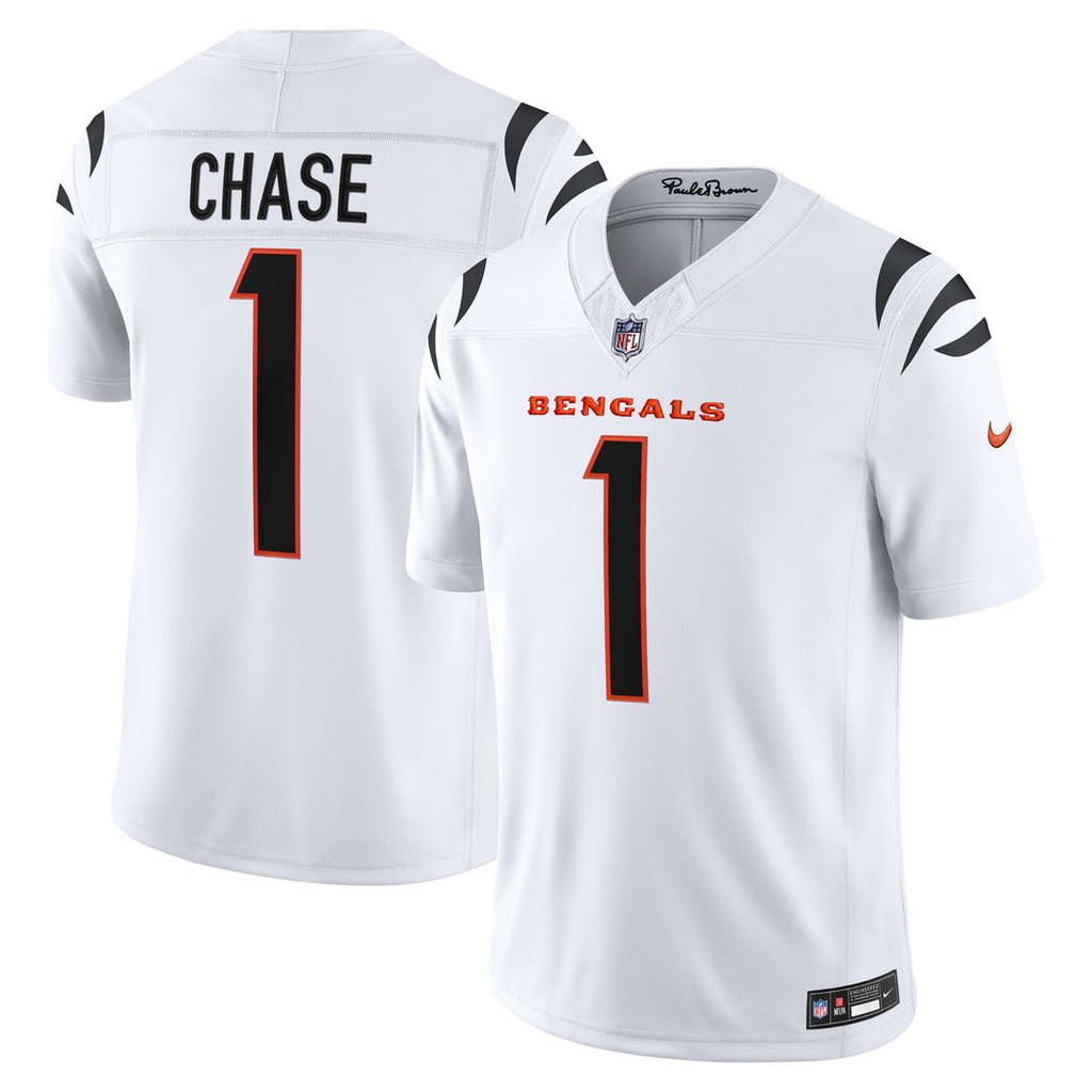 Cincinnati Bengals Ja'Marr Chase Nike White Vapor FUSE Stitched Limited Jersey