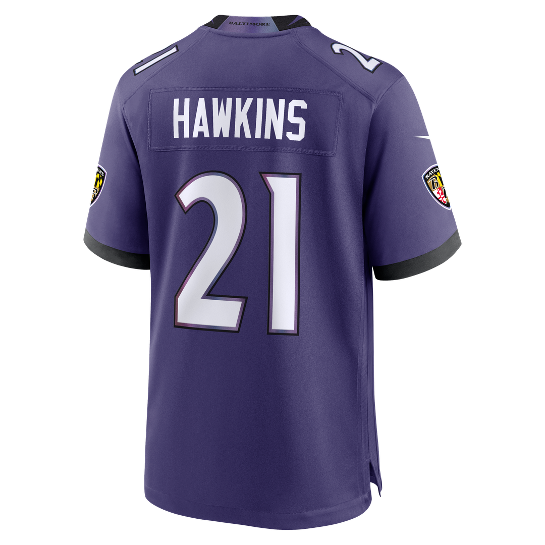 Baltimore Ravens Jaylinn Hawkins Nike Purple Game Jersey