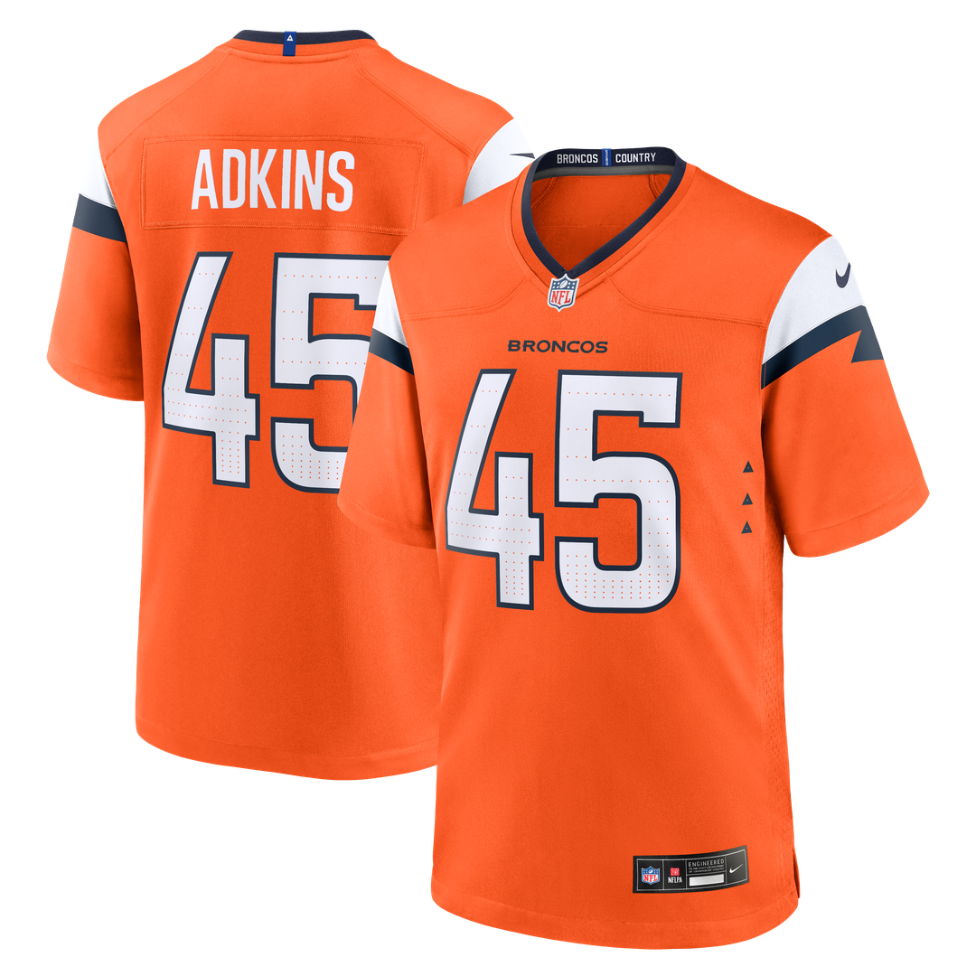 Denver Broncos Nate Adkins Nike Orange Game Jersey