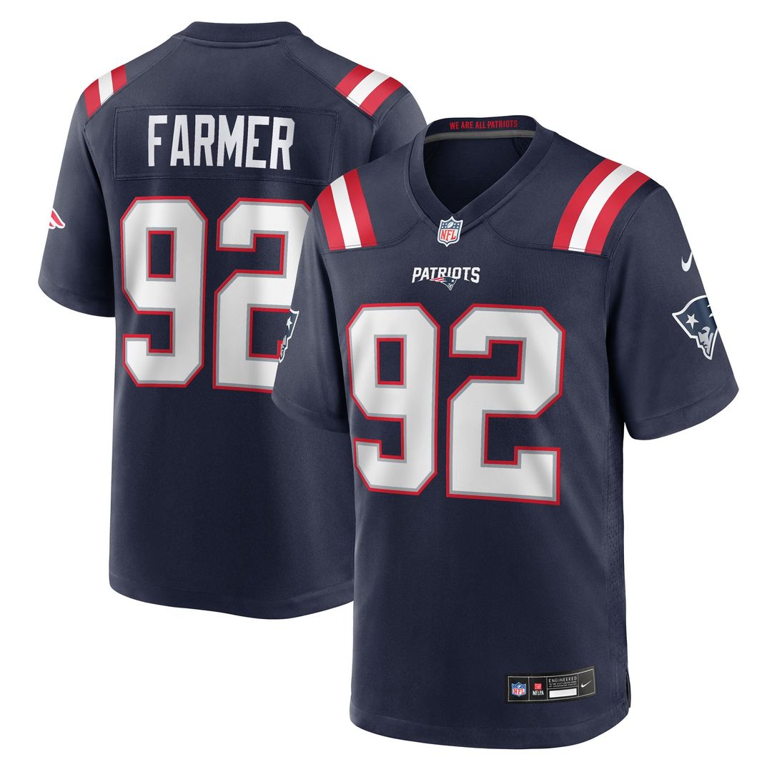 New England Patriots Joshua Farmer Nike Navy Game Jersey