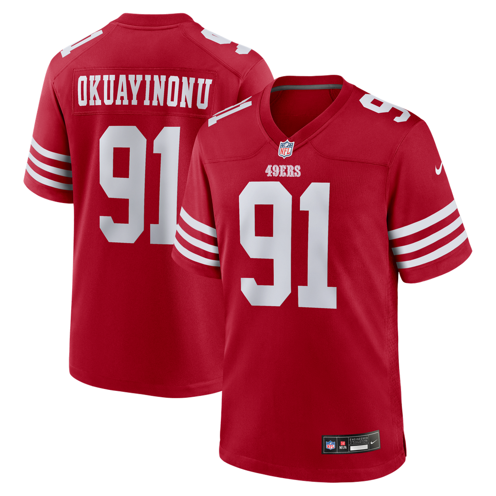 San Francisco 49ers Sam Okuayinonu Nike Scarlet Game Jersey