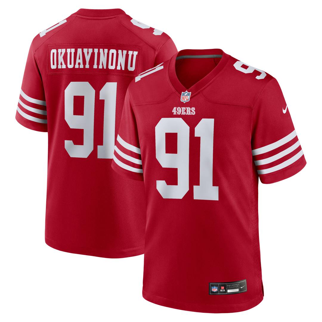 San Francisco 49ers Sam Okuayinonu Nike Scarlet Game Jersey