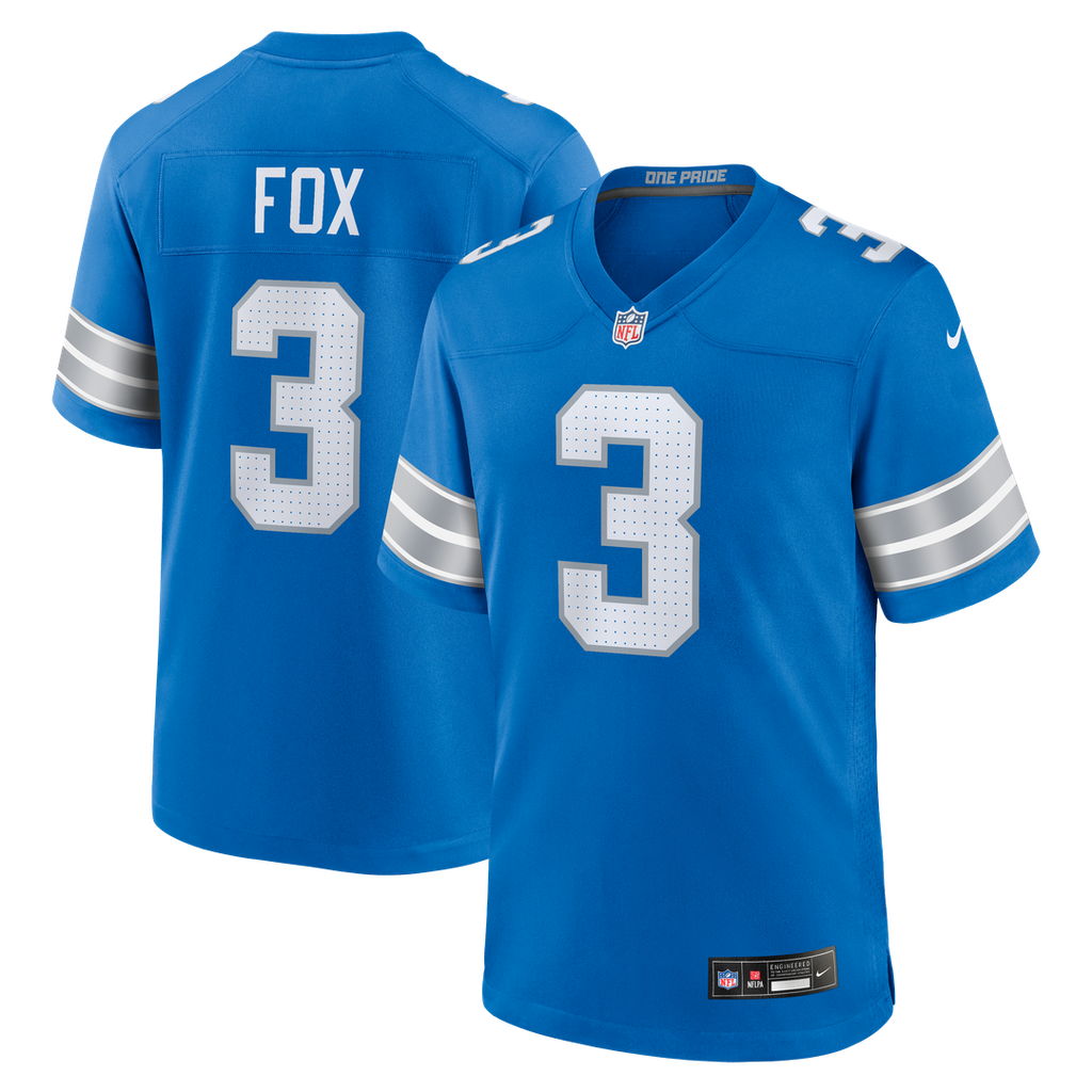 Detroit Lions Jack Fox Nike Blue Game Jersey