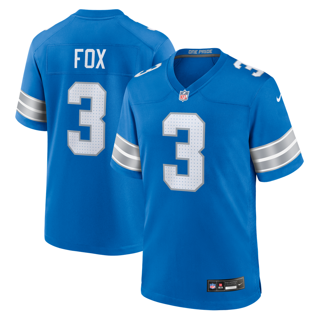 Detroit Lions Jack Fox Nike Blue Game Jersey
