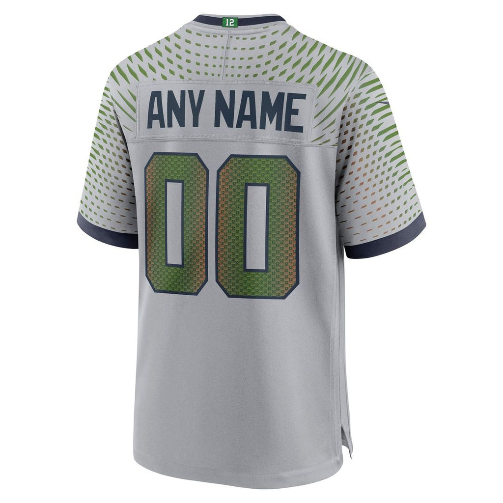 Seattle Seahawks Nike Gray Rivalries Collection Custom Jersey