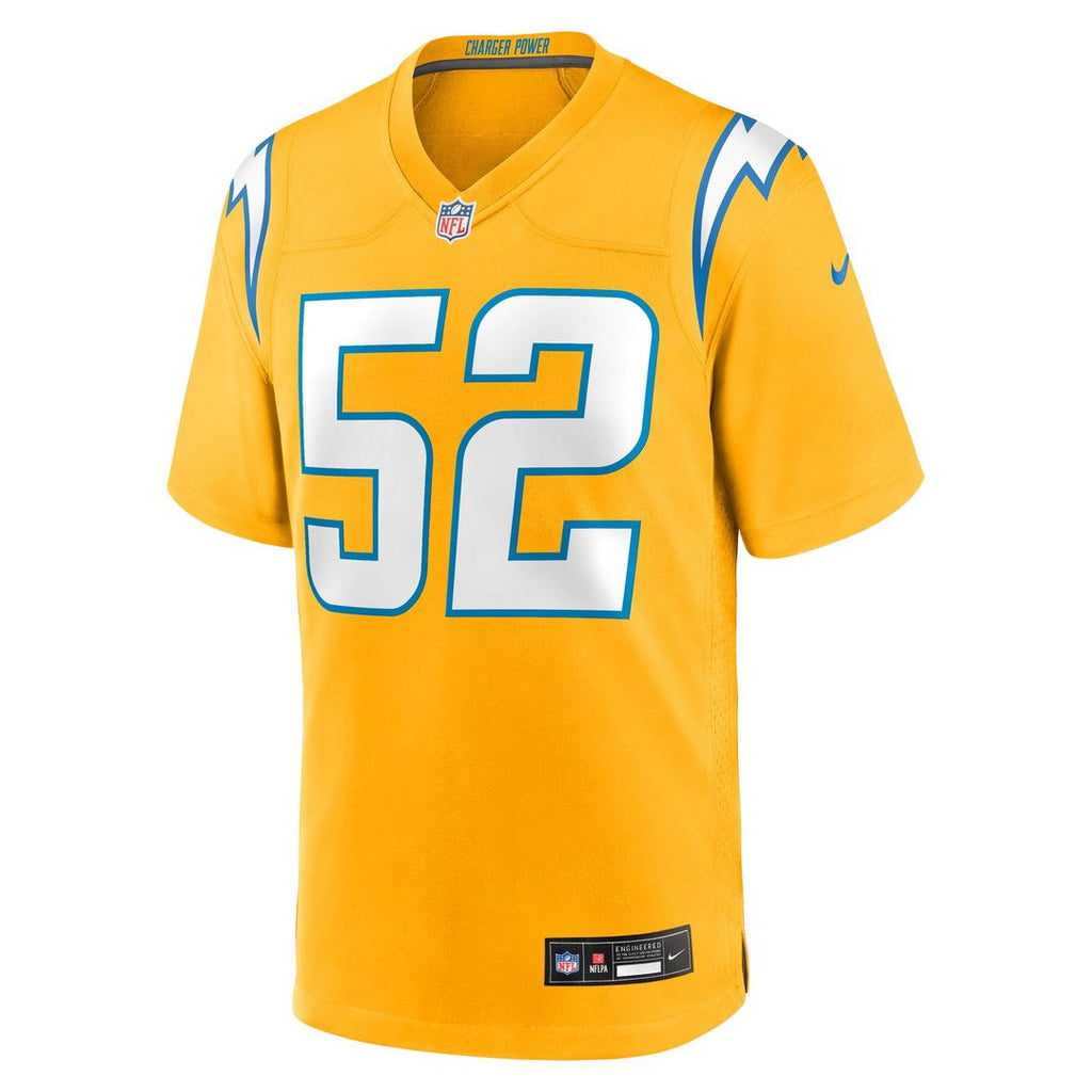 Los Angeles Chargers Khalil Mack Nike Gold Alternate Charger Power Game Jersey