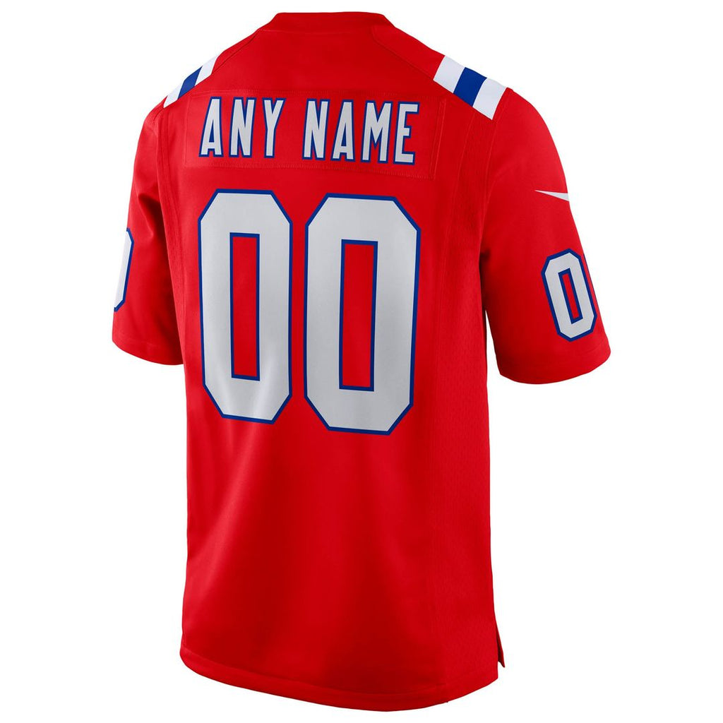 New England Patriots Nike Red Super Bowl LX Patch Custom Jersey