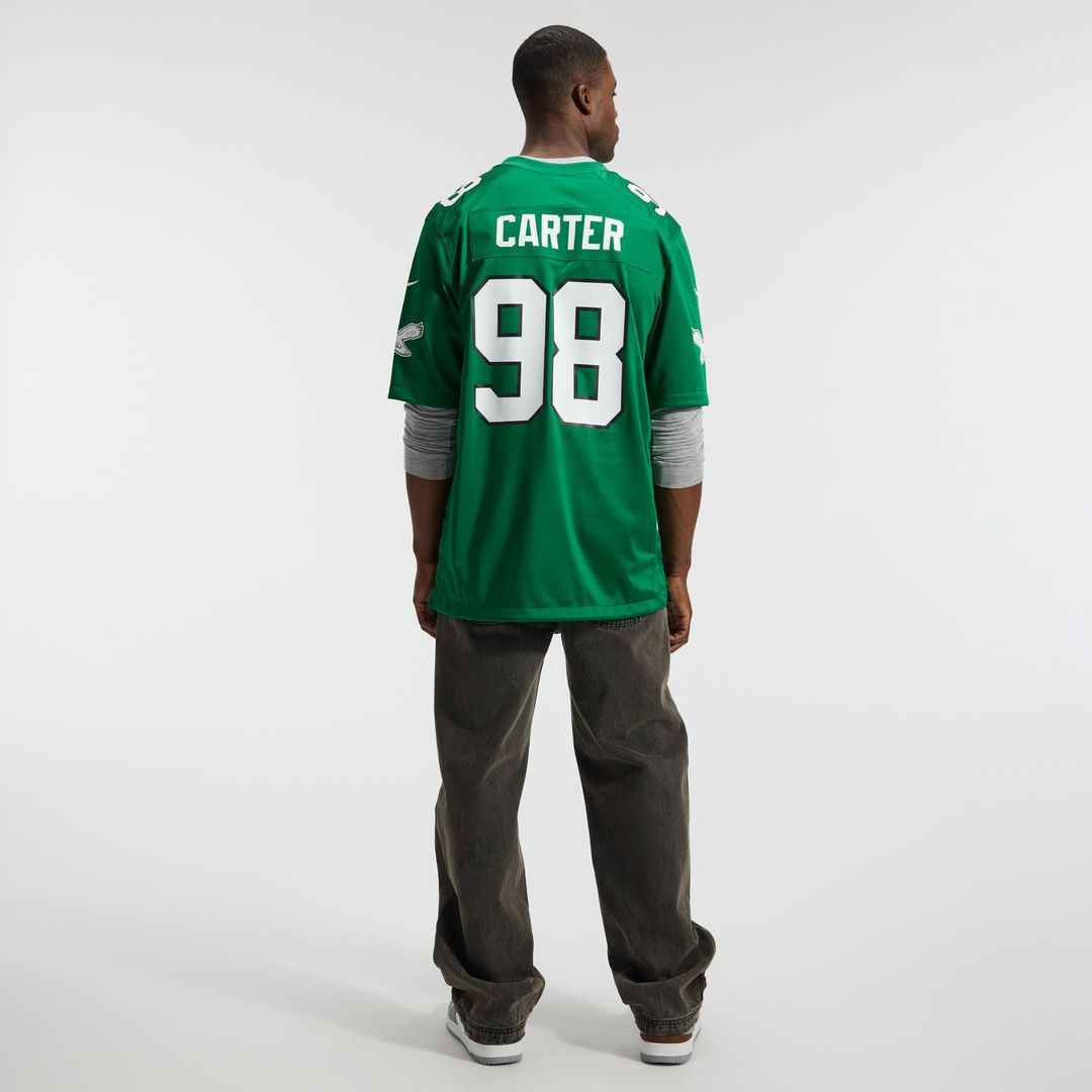 Philadelphia Eagles Jalen Carter Nike Midnight Green Game Jersey