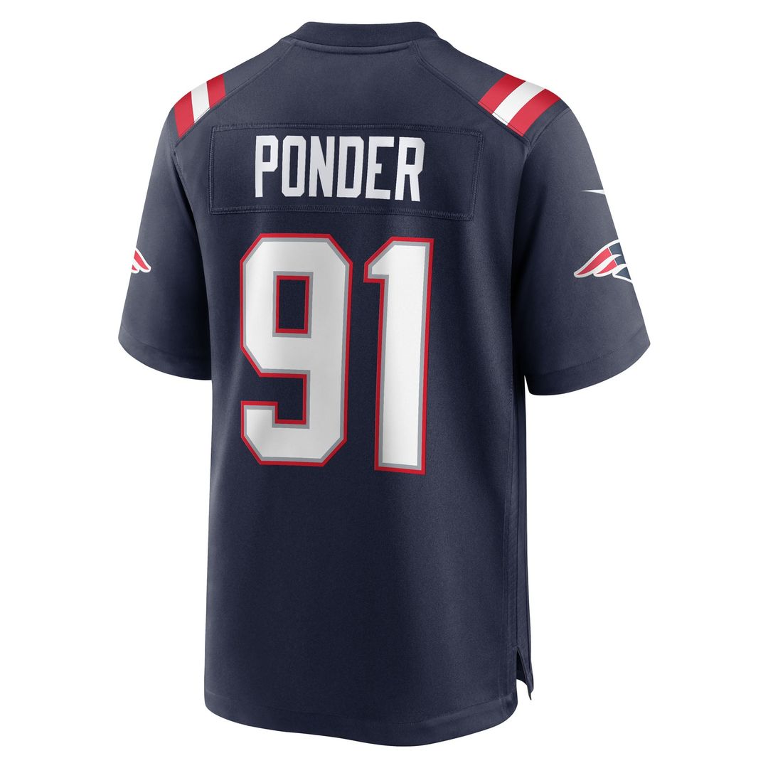 New England Patriots Elijah Ponder Nike Navy Game Jersey
