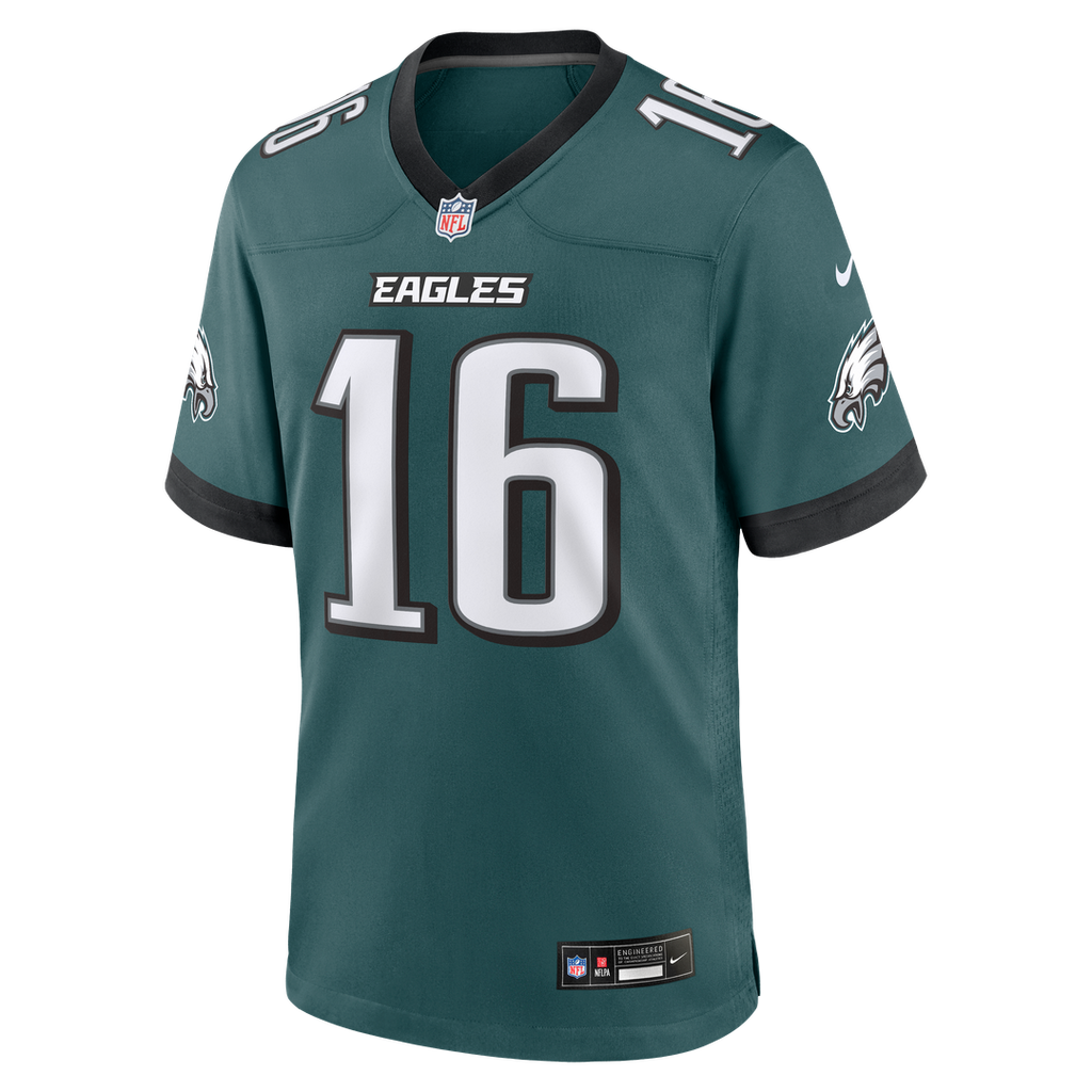 Philadelphia Eagles Tanner McKee Nike Midnight Green Game Jersey