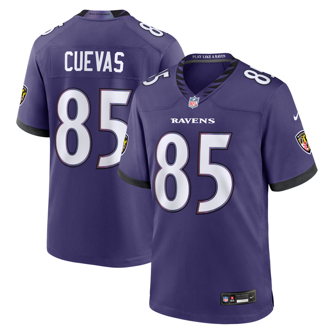 Baltimore Ravens Josh Cuevas Nike Purple Game Jersey