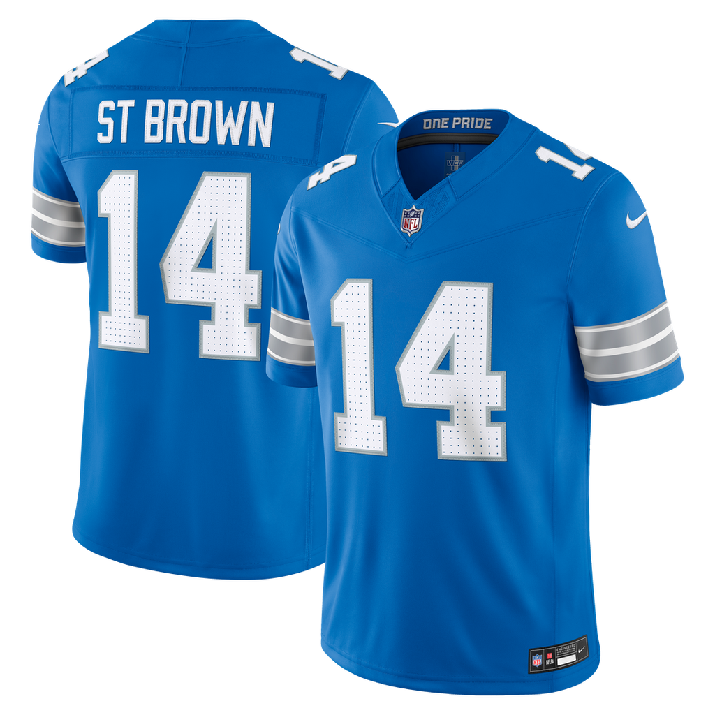 Detroit Lions Amon - Ra St. Brown Nike Blue Team Vapor FUSE Stitched Limited Jersey