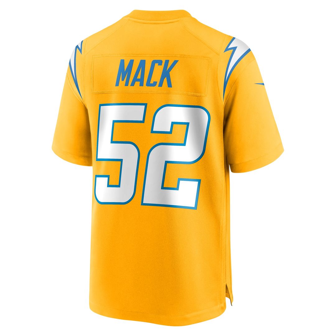 Los Angeles Chargers Khalil Mack Nike Gold Alternate Charger Power Game Jersey