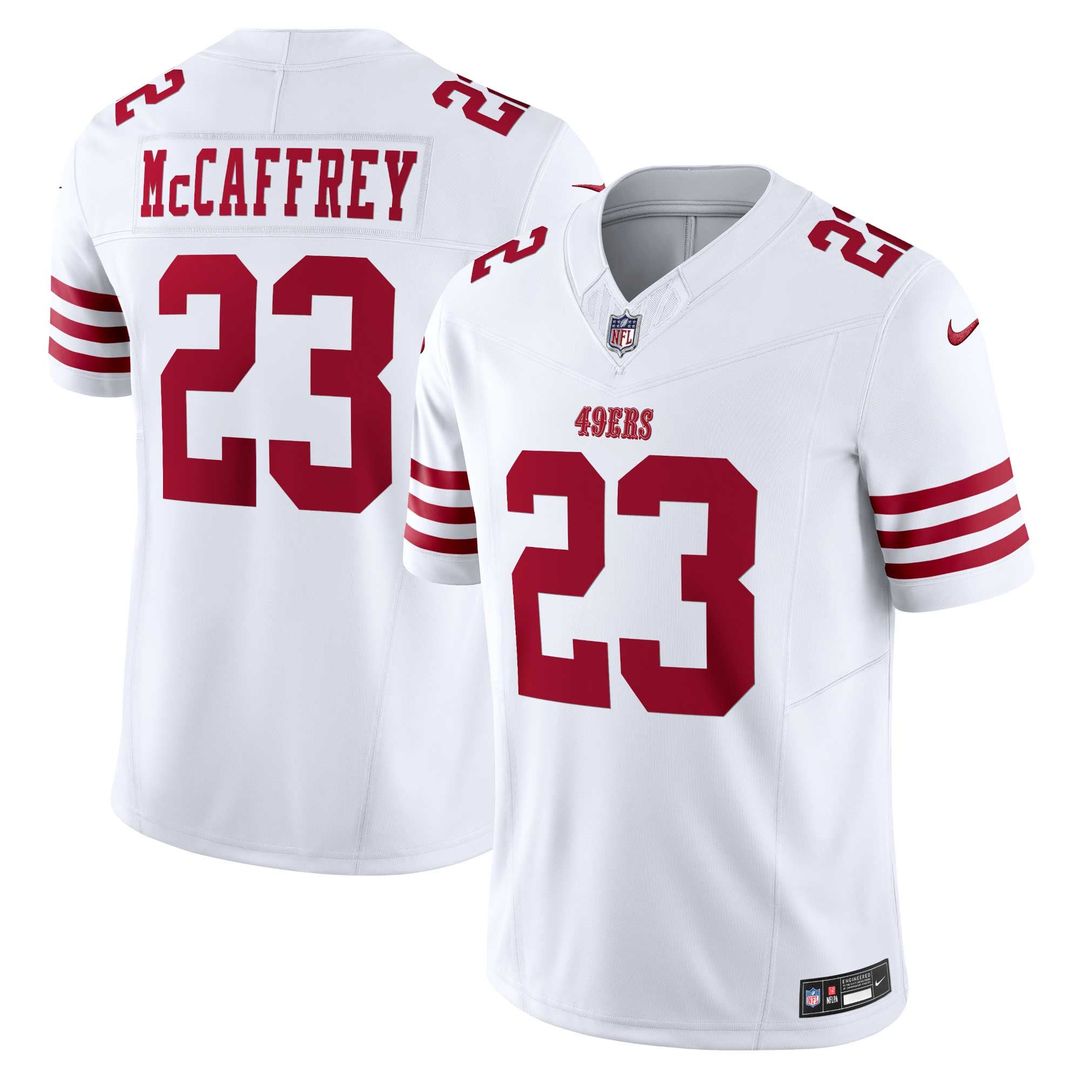 San Francisco 49ers Christian McCaffrey Nike White Vapor FUSE Limited Jersey