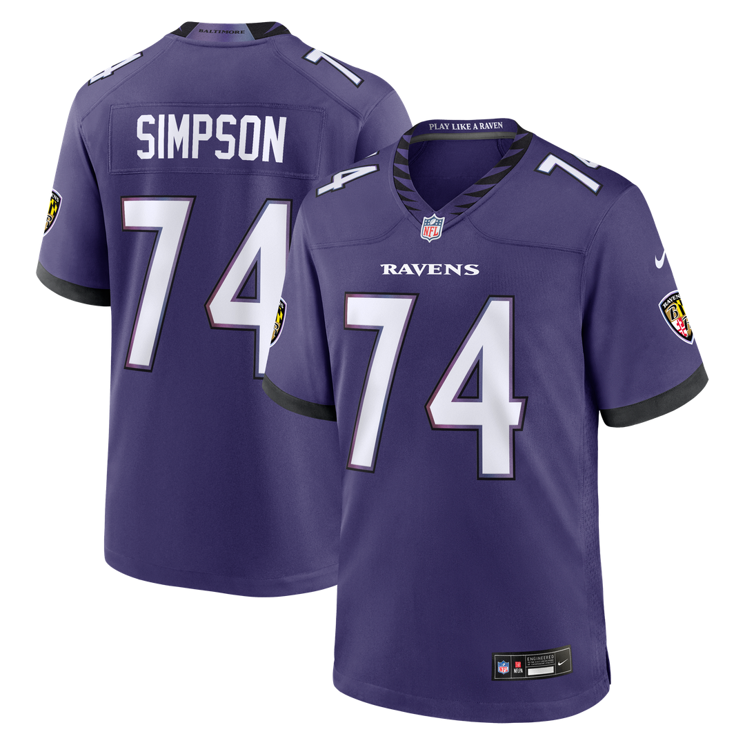 Baltimore Ravens John Simpson Nike Purple Game Jersey
