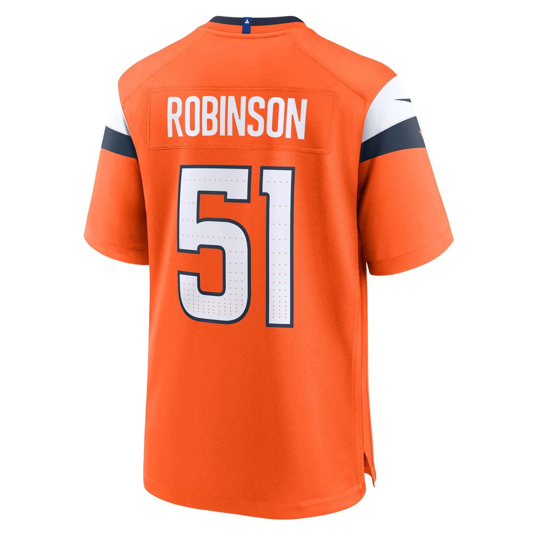 Denver Broncos Que Robinson Nike Orange Game Jersey