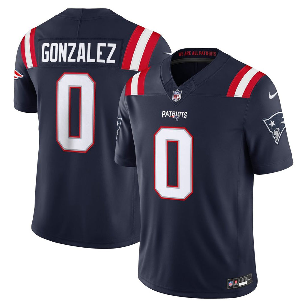 New England Patriots Christian Gonzalez Nike Navy Team Vapor FUSE Stitched Limited Jersey