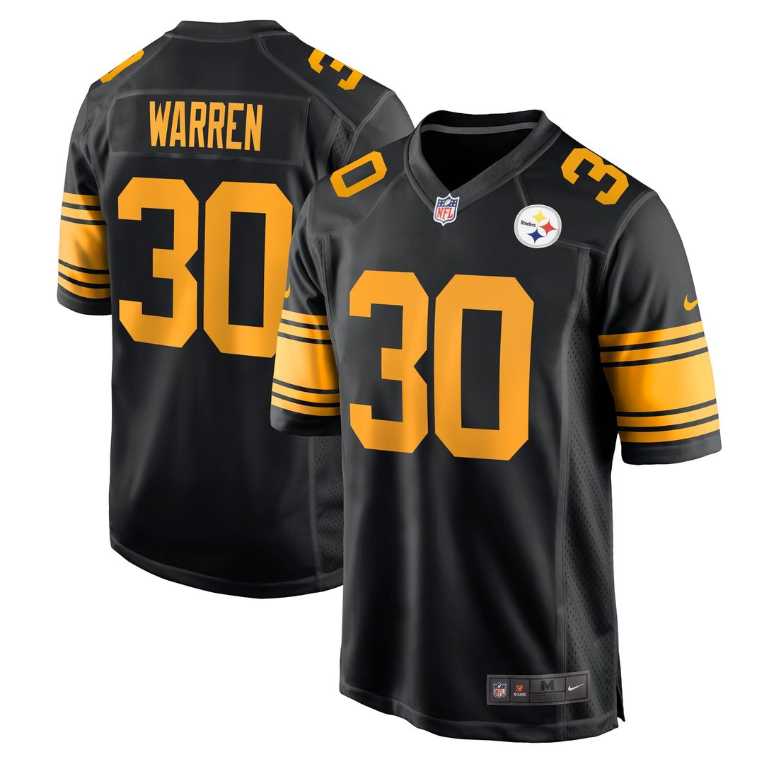 Pittsburgh Steelers Jaylen Warren Nike Black Alternate Game Jersey
