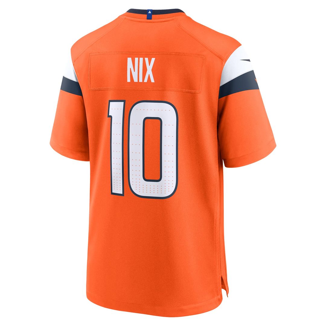 Denver Broncos Bo Nix Nike Orange Game Jersey