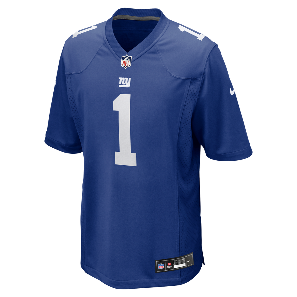 New York Giants Malik Nabers Nike Royal Game Jersey