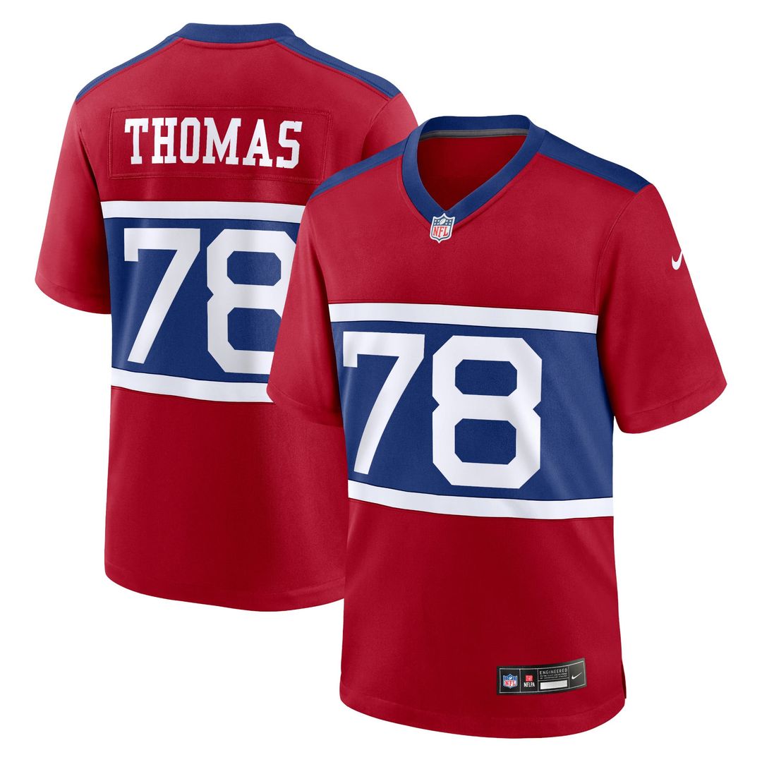 New York Giants Andrew Thomas Nike Century Red Alternate Game Jersey