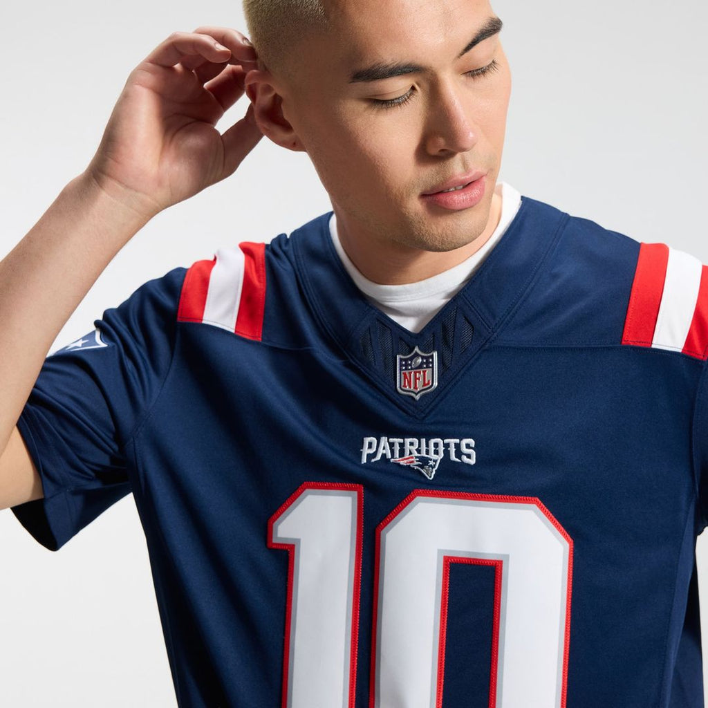 New England Patriots Drake Maye Nike Navy Team Vapor FUSE Stitched Limited Jersey
