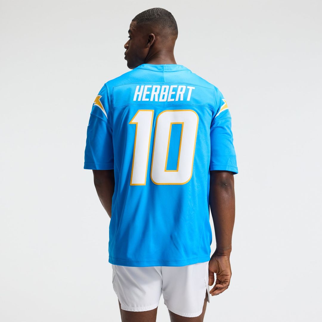 Los Angeles Chargers Justin Herbert Nike Navy Alternate Super Chargers Vapor FUSE Stitched Limited Jersey