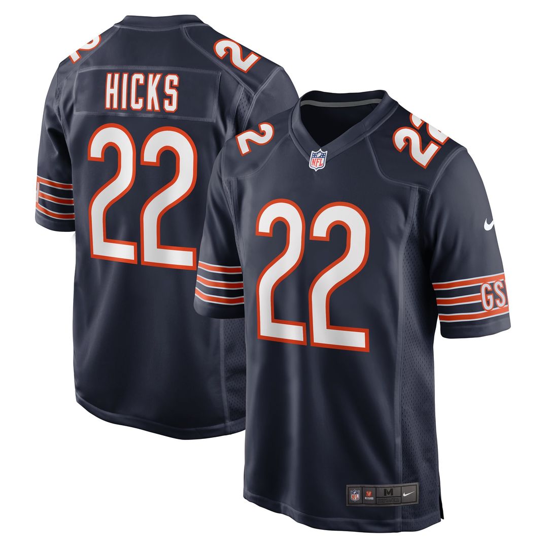 Chicago Bears Elijah Hicks Nike Navy Game Jersey