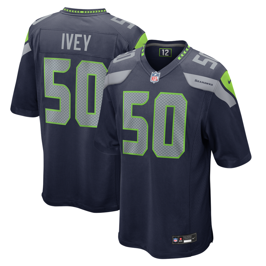 Seattle Seahawks Jared Ivey Nike College Navy Game Jersey