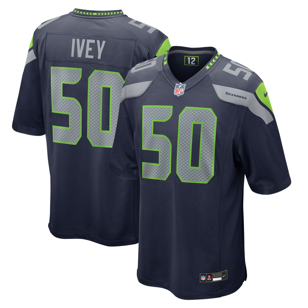 Seattle Seahawks Jared Ivey Nike College Navy Game Jersey