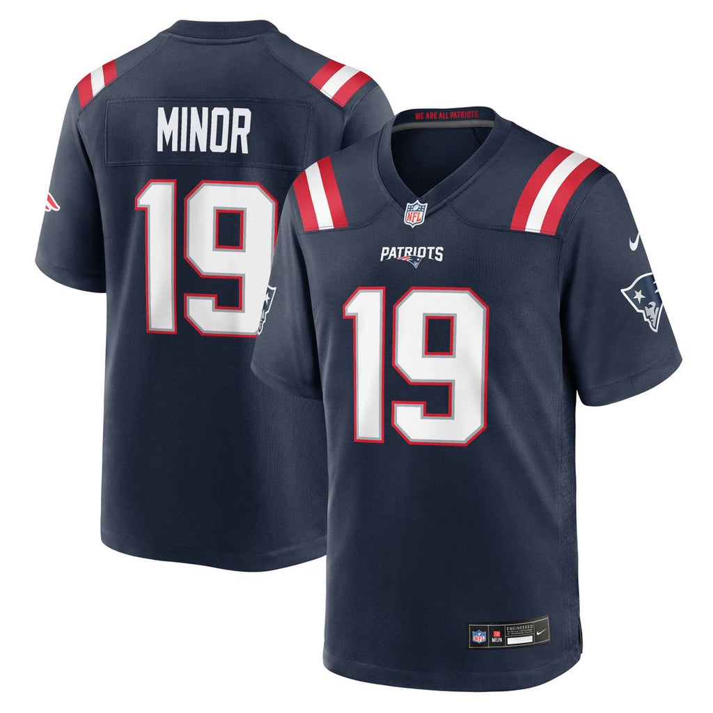 New England Patriots Kobee Minor Nike Navy Game Jersey