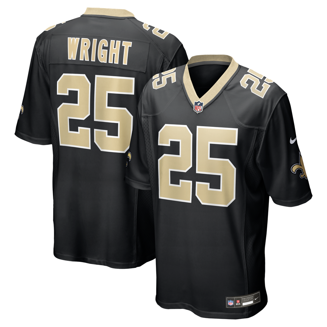 New Orleans Saints Rejzohn Wright Nike Black Game Jersey