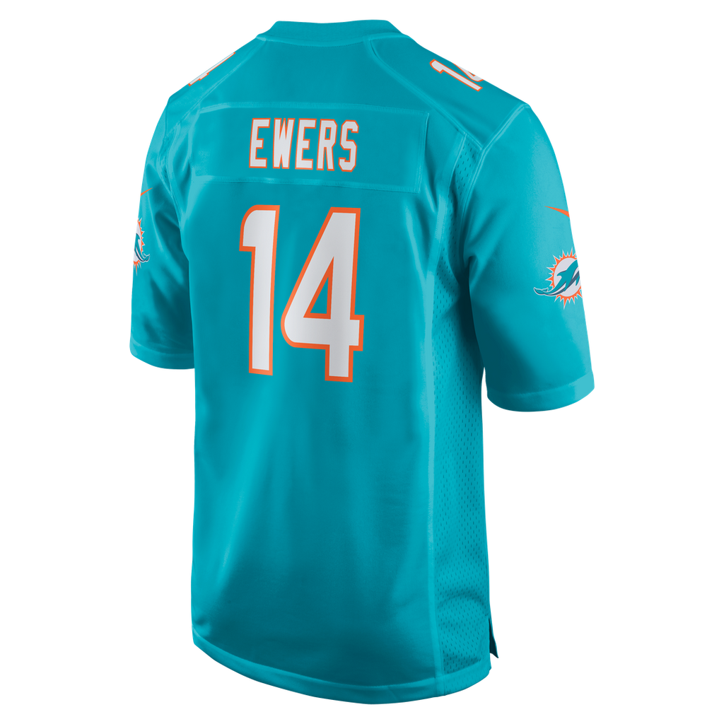 Miami Dolphins Quinn Ewers Nike Aqua Game Jersey