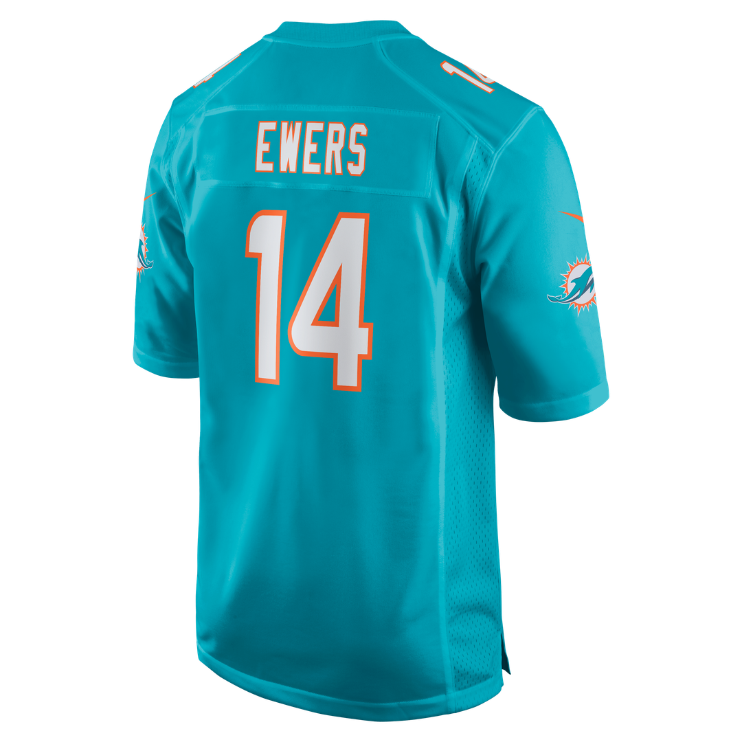 Miami Dolphins Quinn Ewers Nike Aqua Game Jersey