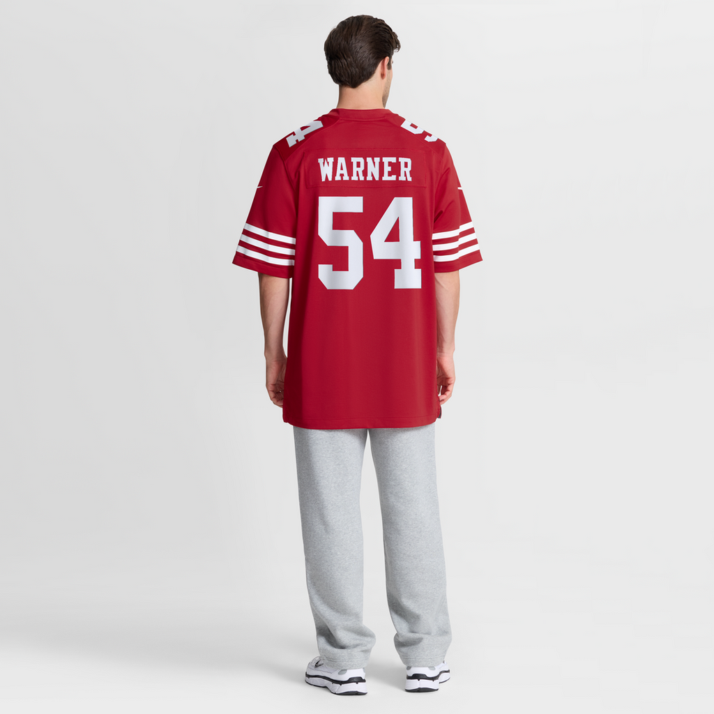 San Francisco 49ers Fred Warner Nike White 80th Anniversary Game Jersey