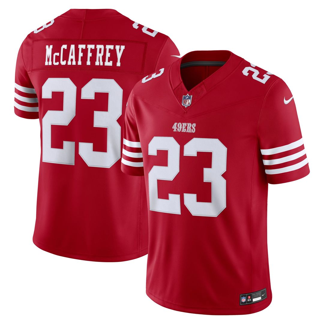 San Francisco 49ers Christian McCaffrey Nike White Alternate Vapor FUSE Stitched Limited Jersey