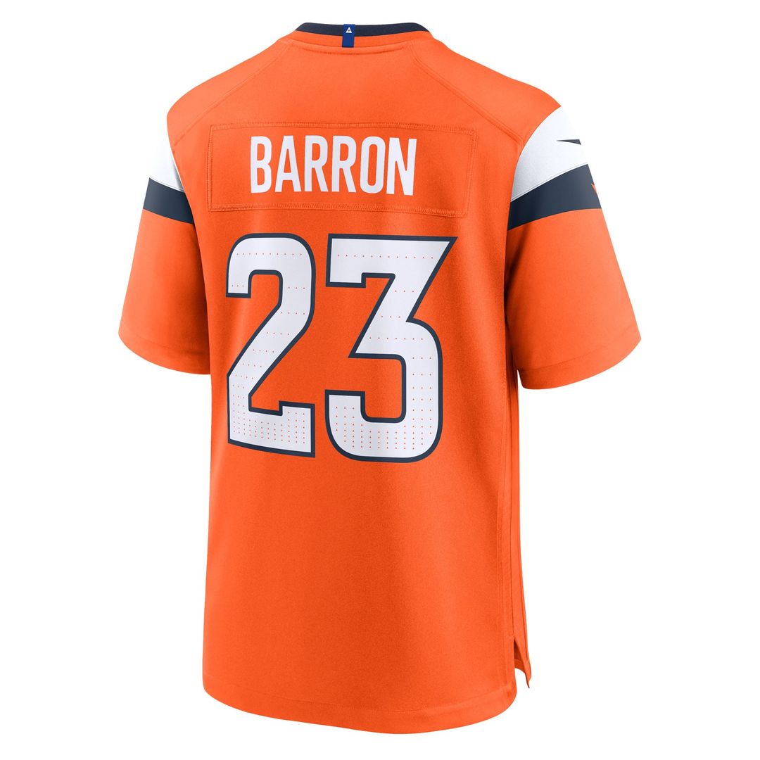 Denver Broncos Jahdae Barron Nike Orange Game Jersey