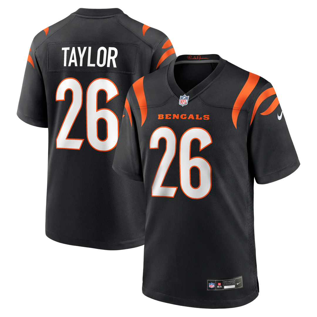 Cincinnati Bengals Ja'Sir Taylor Nike Black Game Jersey