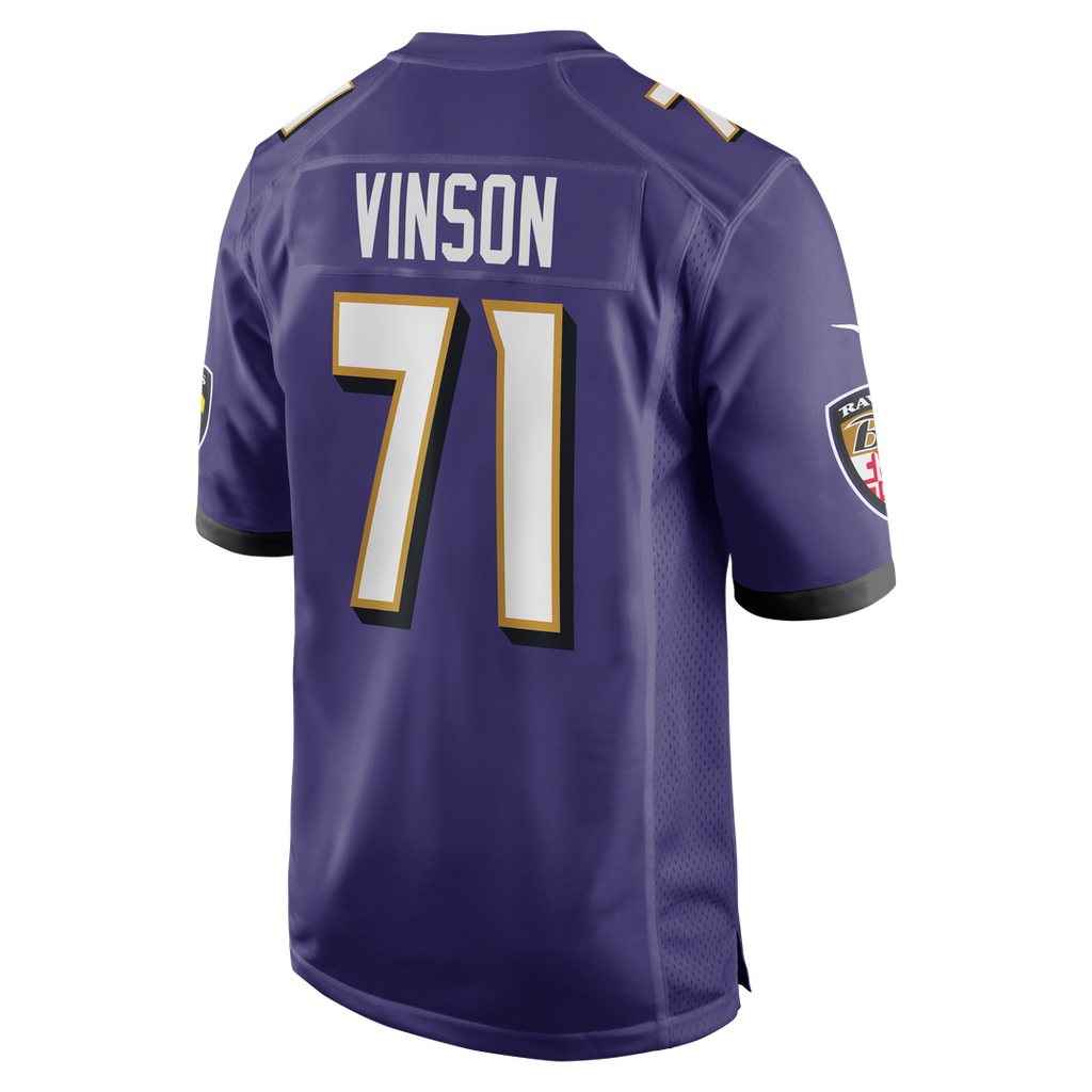 Baltimore Ravens Carson Vinson Nike Purple Game Jersey