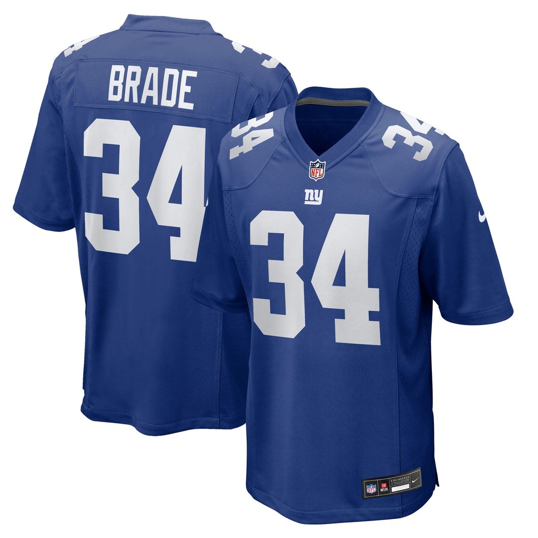 New York Giants Beau Brade Nike Royal Game Jersey