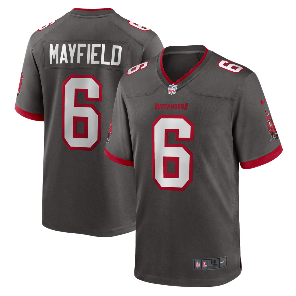 Tampa Bay Buccaneers Baker Mayfield Nike Pewter Alternate Game Jersey