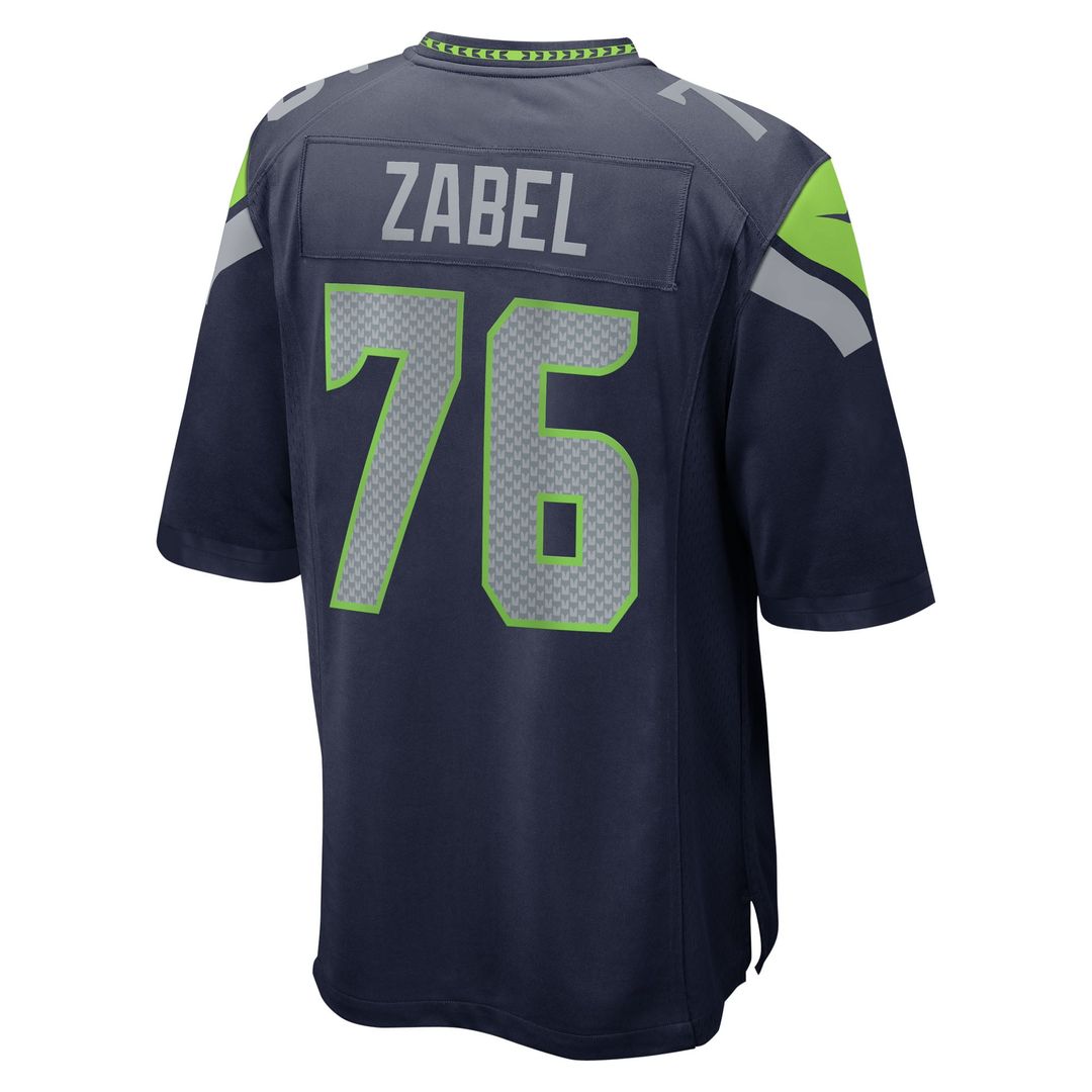 Seattle Seahawks Grey Zabel Nike Navy Game Jersey