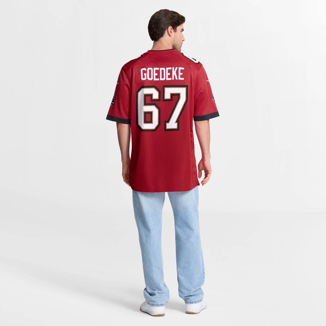 Tampa Bay Buccaneers Luke Goedeke Nike Red Game Jersey