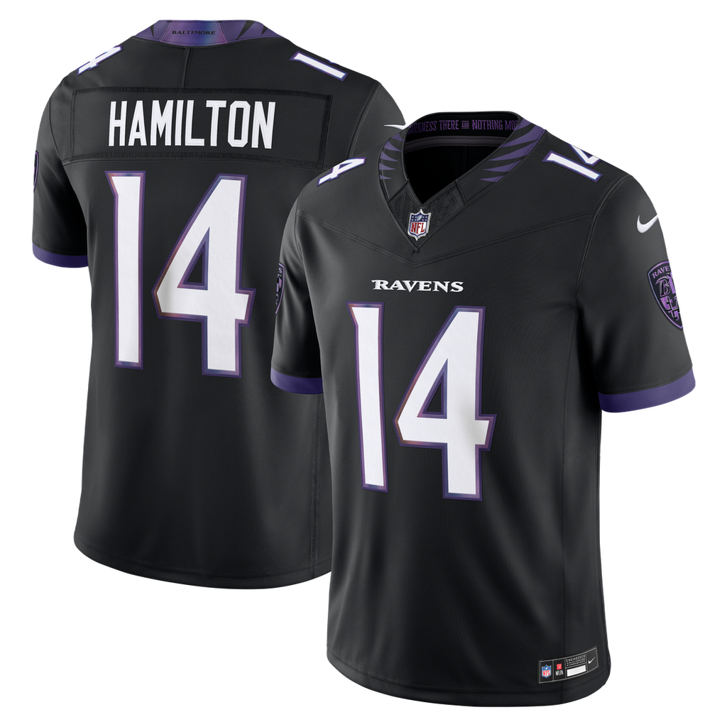 Baltimore Ravens Kyle Hamilton Nike Black Alternate Vapor FUSE Stitched Limited Jersey